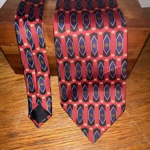 Ketch Classics‎ Men's Tie Geometric Red Black Blue White Brown 3.5" x 58"
